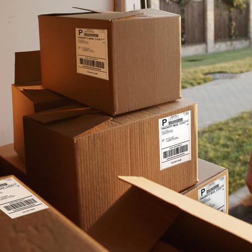 Label KINGDOM Replace for DK-1241 Die-Cut 4" x 6" Large Shipping Paper Label (102 mm x 151 mm) 200/ Roll DK Adress Labels for Brother QL-1100 (6 Roll + 1 Detachable Frame)
