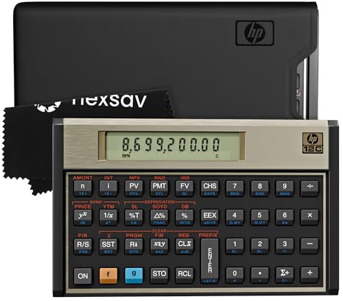 HP 12C Financial Calculator Black & Grey 2026 - 120+ Functions, RPN, Case Included