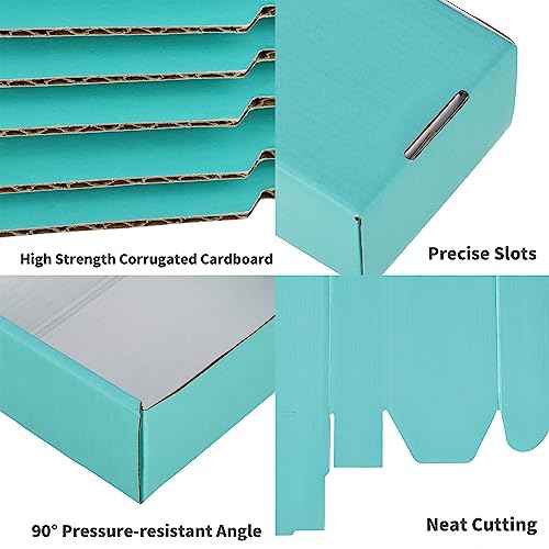 50 Pack 7x5x2 inches Shipping Boxes Teal, Corrugated Small Cardboard Boxes Mailers for Mailing Packing