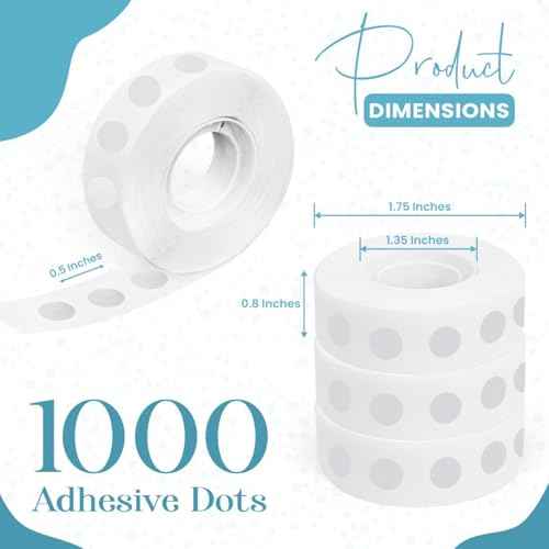 Balloon Sticky Dots Double Sided ? 1000 PCS Balloon Tape for Arch, Balloon Stickers for Wall, Removable Adhesive Dots for Crafts, Party, and DIY Decorations