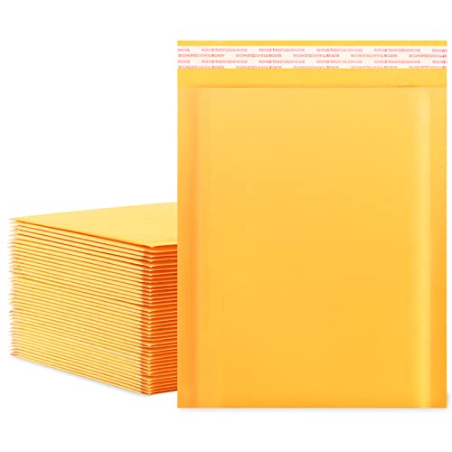 packbabol 8.5x11 Inch Kraft Bubble Mailers 50 Pcs Self-Sealing Yellow Envelopes #2