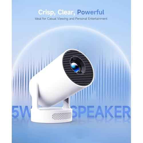 Magcubic Mini Projector with WiFi 6 and Bluetooth 5.4, Portable Projector 4K Support, 5W Soundbase Speaker, Auto Vertical Keystone 180¡ÆRotatable Smart Proyector for Movie Home Outdoor