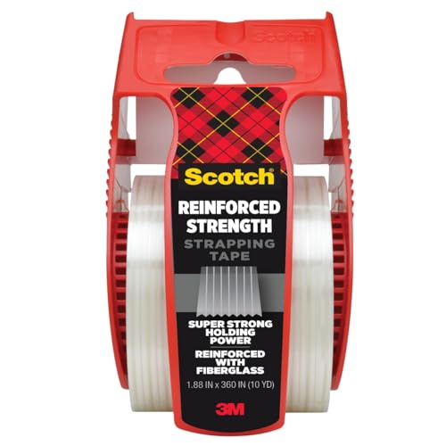 Scotch Reinforced Strapping Tape 1.88in x 30ft - Heavy Duty Packaging Tape, 1 Roll