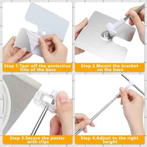 Dunzy 8 Pack Adjustable 11 in - 36.6 in High Metal Banner Holder Table Top Banner Display Poster Stand T Shaped Stand Desktop Business Poster Holder Advertising Display Sign Indoor Outdoor