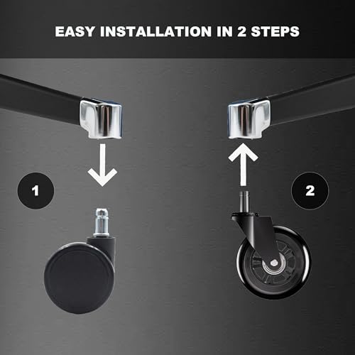 Heavy-Duty Office Chair Wheels Replacement Casters – Non-Marking Polyurethane