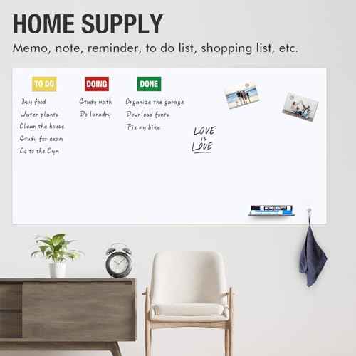 HOMiDEK Adhesive Backing Magnetic Whiteboard Contact Paper - 24" x 36" Peel and Stick Dry Erase Board Sticker - Magnetic Wall Decal Wallpaper for Any Smooth Surface, Office, Home, Classroom, Playroom