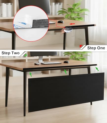 Under Desk Privacy Panel with Table Cable Management, 60in Black