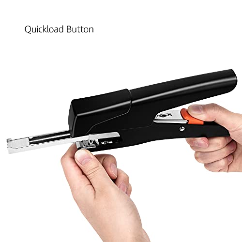 Heavy Duty Handheld Stapler for 25 Sheets - Effortless Plier Stapler, Black