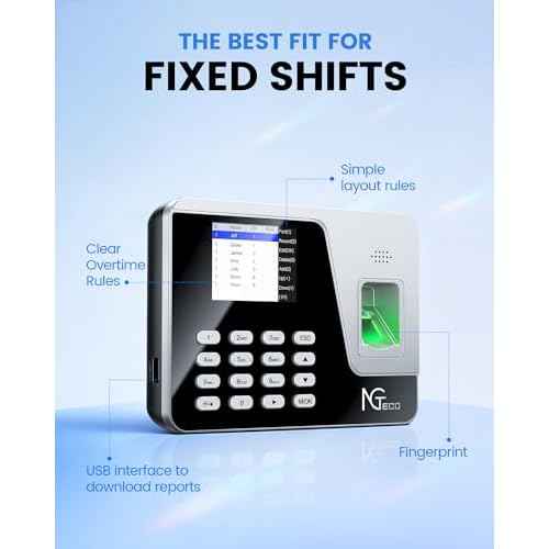 NGTeco Standalone Time Clock, Fingerprint & PIN Time Clocks for Employees Small Business Without WiFi & Software, Clock in and Out Machine for Employees, No Monthly Fee