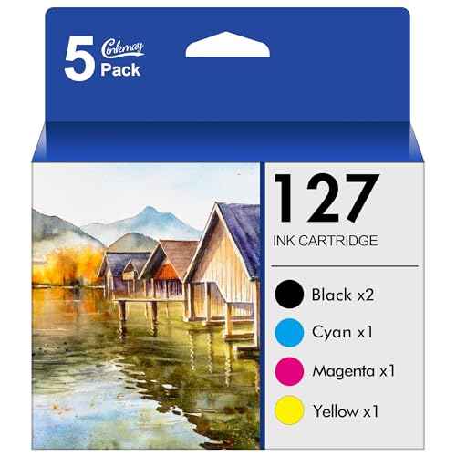 127 Ink Cartridges Remanufactured Replacement for Epson 127 Ink Cartridges Multipack for Epson 127 T127 to use with Workforce 545 845 645 WF-3540 WF-3520 WF-7010 WF-7510 WF-7520 NX530 Printer (5 Pack)