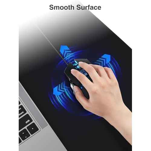 Wireless Charging Mouse Pad, Gaming Mouse Pad, 31.5"x15.8" Large Desk Mat for Laptop/Keyboard, Waterproof Smooth Surface, Non-Slip Base, Black