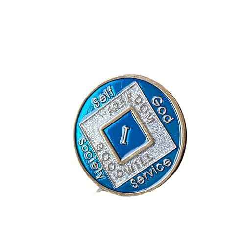1 Year Blue NA Medallion Official Narcotics Anonymous Chip