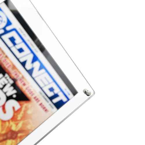 2 Pack Clear Acrylic Comic Book Frames?Wall Mount or Tabletop Display Case for 10.2" ¡¿ 6.7" Comics, Floating-Style Comic Book Display Frame with Hardware, Dust-Resistant Comic Wall Display