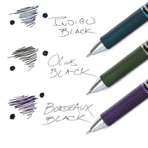 Pentel EnerGel RTX Dark Matter Liquid Gel Pen, (0.7mm), Assorted Dark Ink Colors, Pack of 6 (BL77DMPF6M)