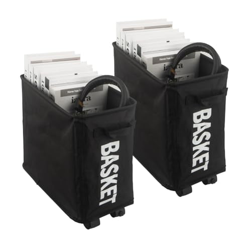 2 Pack Under Desk Utility Cart, 21L Mobile Rolling Cart, Multipurpose Organizer, Storage Basket with Caster Wheels for Home Office School