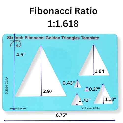 Set of Stencil Templates for Drawing: 6" Triangle, 6" Pentaton, 6" Hexagon Fibonacci-Inspired Set of Templates for Drawing Tool for Artists