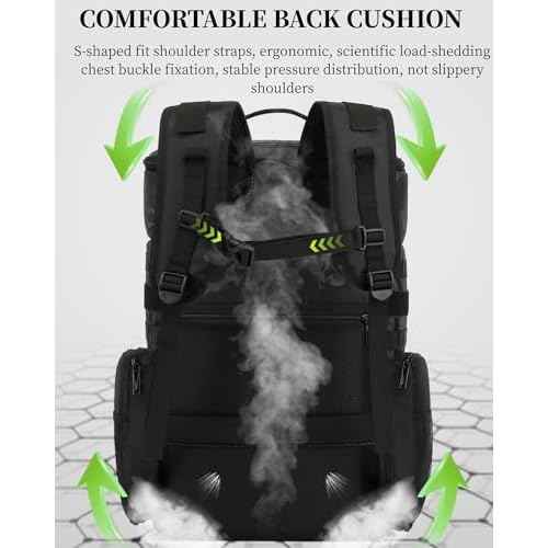 Drone Backpack 50L Professional for DJI FPV/Mavic/Air, Water Resistant Travel Backpack with 16" Laptop Compartment, Large Skateboard Backpack Carry on Backpack Airplane Approved Black Orange