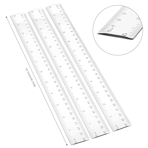 Zonon 500 Pieces 12 Inch Ruler Bulk Clear Plastic Flexible Straight Metric Rulers with Centimeters and Inches Drafting Measuring Tool for Classroom School Students Education