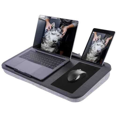ASIEIT New Laptop Lap Desks for Adults, Fits Up to 17.3" Laptops, Portable Laptop Desk for Bed, Multi-Functional Bed Desk with Mouse Pad, Cushion, Phone Holder & Handle, Lap Stand for Bed, Couch, Car