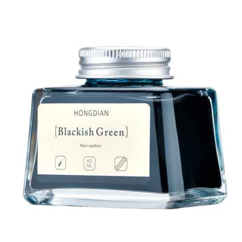 Asvine Hongdian Fountain Pen Bottled Ink Blackish Green, 60ml Fountain Pen Bottled Ink, Non Carbon