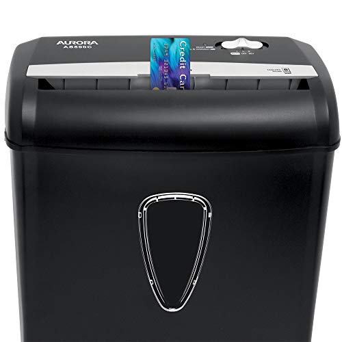 Aurora AS890C 8-Sheet Crosscut Paper and Credit Card Shredder with Basket