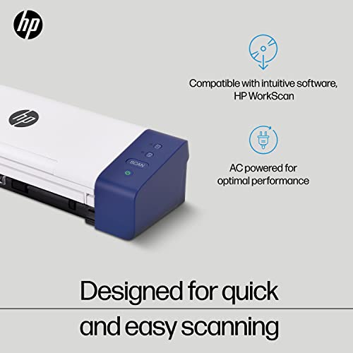 HP Portable Duplex Document Scanner with Auto-Feed Tray — Mobile Black & White & Color, 25ppm, 1200dpi for Home & Office