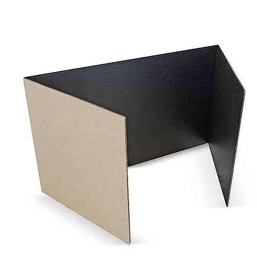 Flipside Products 18¡±x 48¡± Black Study Carrel, Privacy Boards, Student Privacy and Focus Booth for The Classroom, Desk Divider Cubby for Tests, Made in USA - 12 Pack