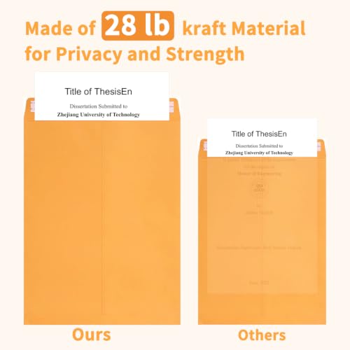 6x9 Brown Kraft Mailing Envelopes 100 Pack Self-Sealing 28lb Office & Business Use