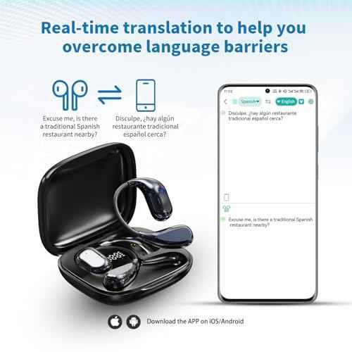 Translation Earbuds,AI Translator Earbuds Real Time in 150 Languages & Accents, 3 in 1 Language Translation Earbuds Portable Translator Earbuds for Business Meeting Traveling
