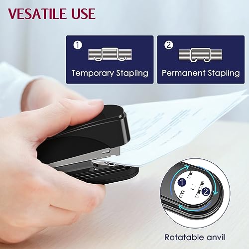 Swihauk Heavy Duty Metal Stapler Black for 50 Sheets with Staples & Remover
