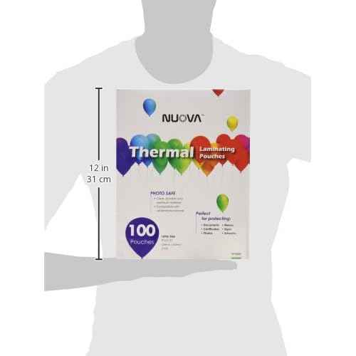 Nuova Premium Thermal Laminating Pouches 9" x 11.5", Letter Size, 3 mil, 100 Pack (LP100H)