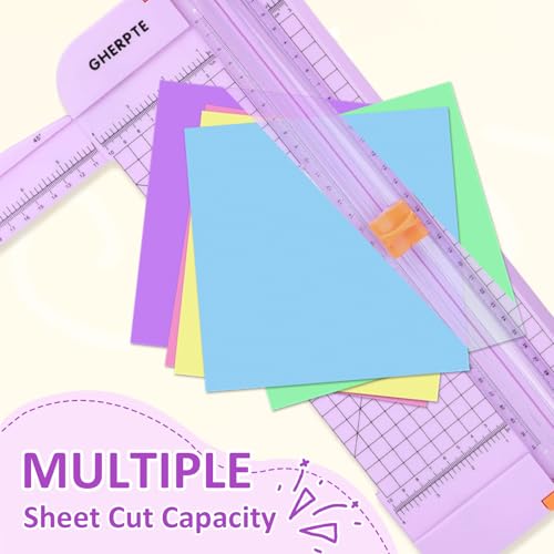 Purple A4 Paper Cutter 12 Inch Trimmer with 2 Replacement Blades & Safety Guard