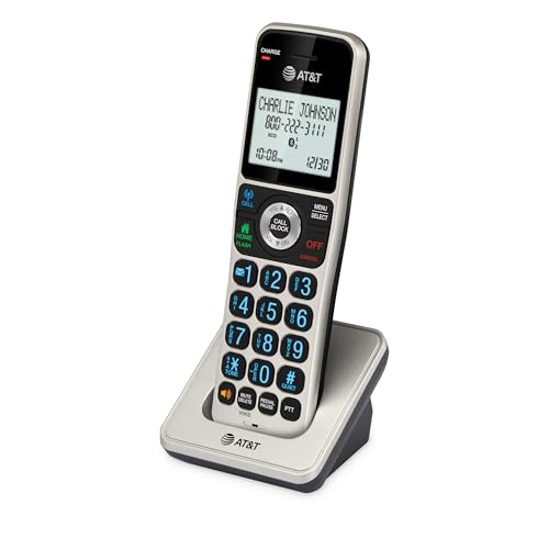 AT&T Cordless Phone 5 Handset with Bluetooth, Landline Phones for Home, Answering System, Smart Call Blocker, DECT 6.0 Extended Range, 2" Backlit Screen, Lighted Keypad with Big Buttons, BL3107-5