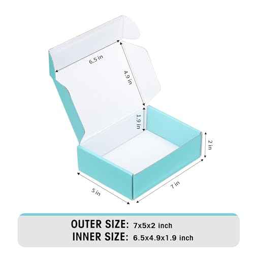 FARRAY 50 Pack of 7x5x2 Inches Small Shipping Boxes, Durable Corrugated Cardboard Boxes for Shipping, Gift, Mailing and Packaging, Teal