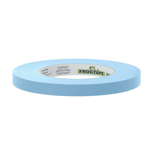 FrogTape 250 Light Blue Moderate Temperature Performance Grade Masking Tape, Medium-High Adhesion, 12mm x 55m, 12 Rolls per Pack