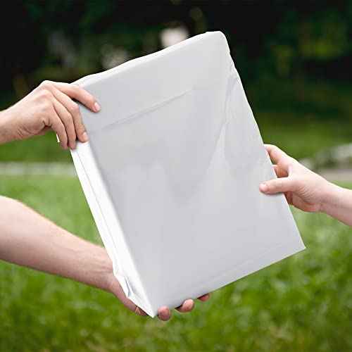 Gusseted Poly Mailers, 15 x 20 x 4 Inches. Pack of 100 White Expansion Poly Mailers Bags. Lightweight Plastic Shipping Bags for Clothing, 2.4 Mil. Waterproof Envelope for Shipping Peel & Seal