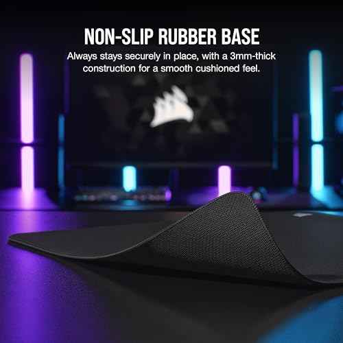 Corsair MM500 v2 Hybrid Cloth Gaming Large Mouse Pad ? 45cm x 40cm ? Spill-Proof Coating ? Anti-Fray Stitched Edges ? Non-Slip Rubber Base ? Black