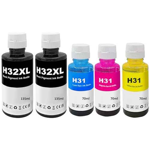 31 Ink Bottles Set 32XL Ink Bottles Set Compatible for 31 32xl ink bottle set Replacement for H P 31 32XL Ink for Smart Tank 7301 6001 7001 5101 5102 7002 7602 Plus 651 551 Ink Tank (2BK C M Y)