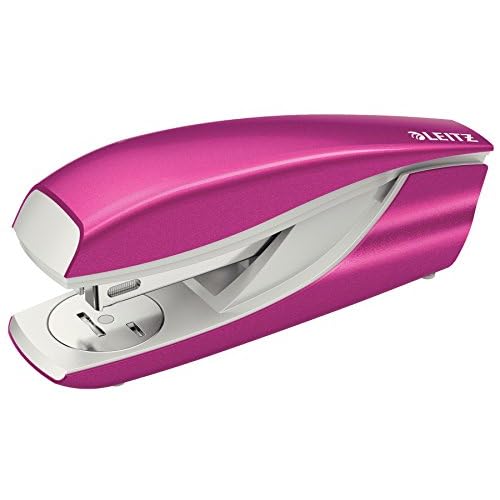 Leitz Stapler, 30 Sheet Capacity, Ergonomic Metal Body, Includes Staples, Wow Range, 55022023 - Metallic Pink