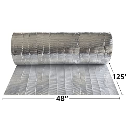 UBMOVE Reflective Insulation Bubble Roll 48 x 125 Inches - Thermal Barrier for Home & Construction