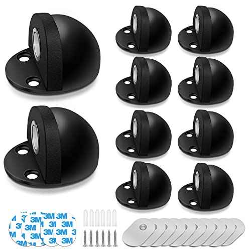 20 Pieces Door Stoppers, Magnetic Door Stop, Brushed Satin, Black Flush Modern Floor Mount Magnetic Door Catch Door Holder Keep Door Open