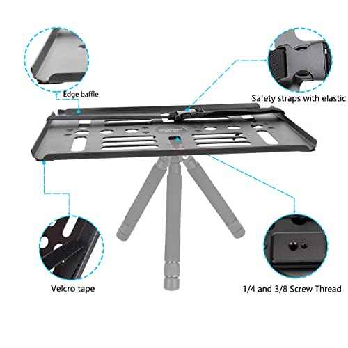 koolehaoda Laptop Notebook Pallet Projector Tray Holder with Arca-Swiss Interface for 1/4" to 3/8" Screw Tripod Stand Ballhead Mount, 22 lbs Capacity with Vented Cooling Platform Stand
