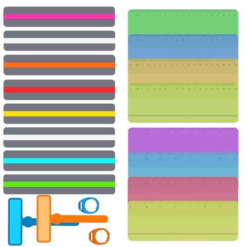 18 pcs Reading Guide Strips, CNYMANY Highlight Strips Finger Guided Reading Strips Bookmarks Colored Overlay Reading Trackers Rulers Dyslexia Tools for Teacher Supply