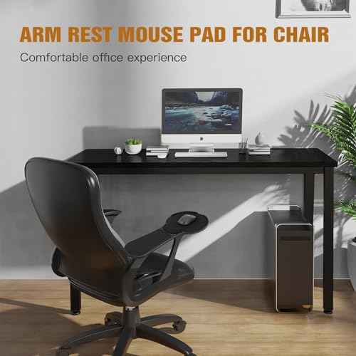 Upgraded Ergonomic Arm Rest Mouse Pad for Chair£¬Adjustable Mouse Tray with Wrist Cushion, Chair arm Mousepad, Black