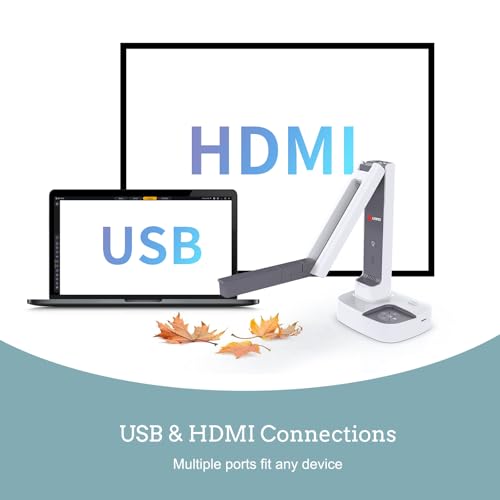 JOYUSING V513 13MP HDMI/USB Document Camera for Classroom Teaching, Auto Focus, LED Light