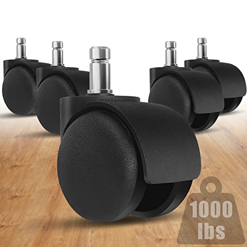Omyoffice 5-Pack Office Chair Replacement Wheels in Black - 7/16in x 7/8in Casters