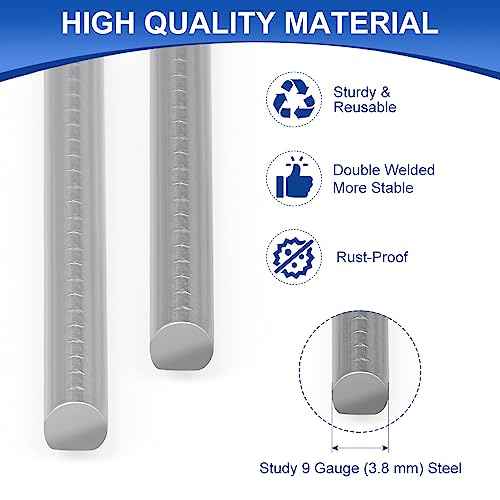 25 Pack Heavy Duty Metal H Frame Wire H Long Stakes, 24'' x 10'' Yard Sign Stake for 4mm Corrugated Signs