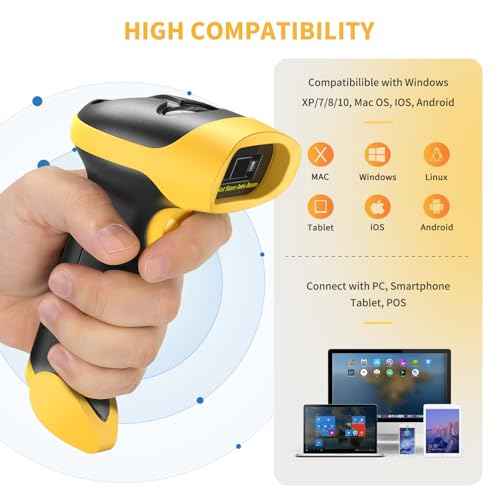 NetumScan Bluetooth Bar Code Scanner, 3 in 1 Automatic Wireless 1D Barcode Scanner Handheld USB CCD Barcode Reader for Store, Warehouse POS, Computer, Tablet, iPhone, iPad, Android