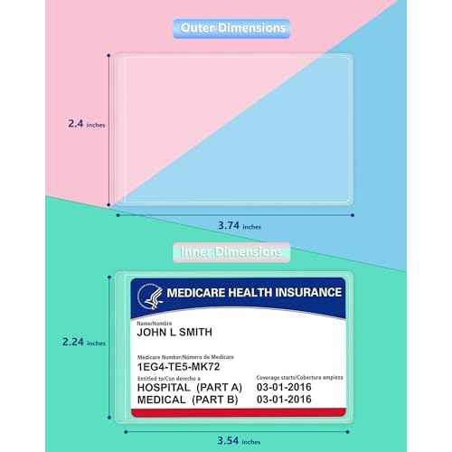 10 Pack New Medicare Card Holder Protector Sleeves£¬12Mil Clear PVC Waterproof Medical / Credit Card, Business / Social Security Card Protector