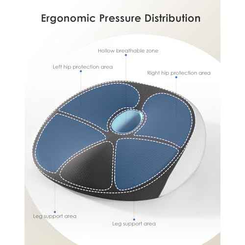 FLORICH Seat Cushion, Memory Foam Cushion for Office Chair, Ergonomic Office Seat Chair Cushion for Relieving Sciatica, Soft & Breathable Car Seat Cushion - Grey